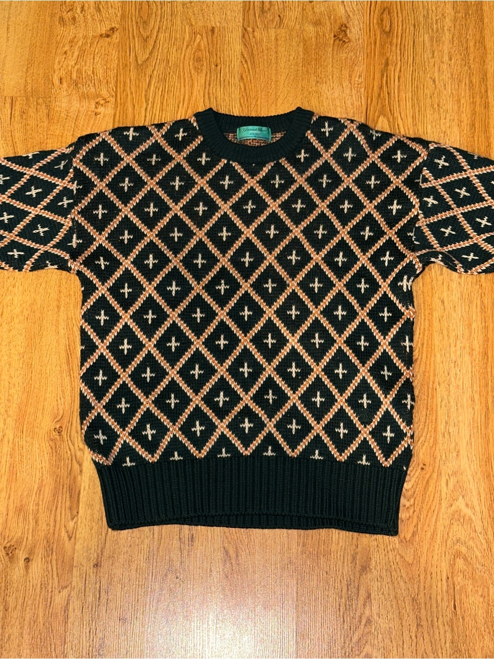 Munsingwear Grand Slam 1886 Sweater Wool Green Orange Medium Made In Japan